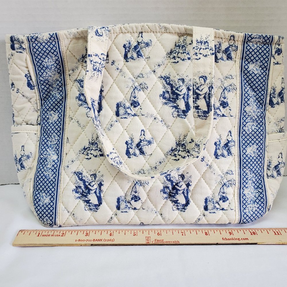 OFF WHITE AND BLUE PADDED TAPASTRY - Picture 7 of 8